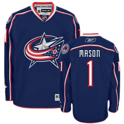 Blue Home NHL Columbus Blue Jackets 1 Steve Mason Hockey Jersey
